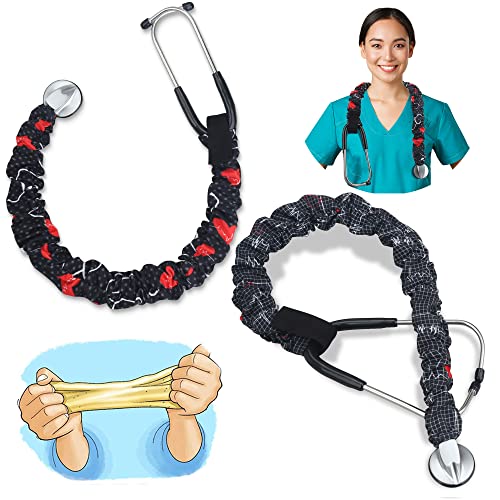 ABAMERICA Stretchy Stethoscope Cover Scrunchie, Stretchy Slim Looking Stethoscope Sleeves Universal Fit to All Types of Stethoscopes