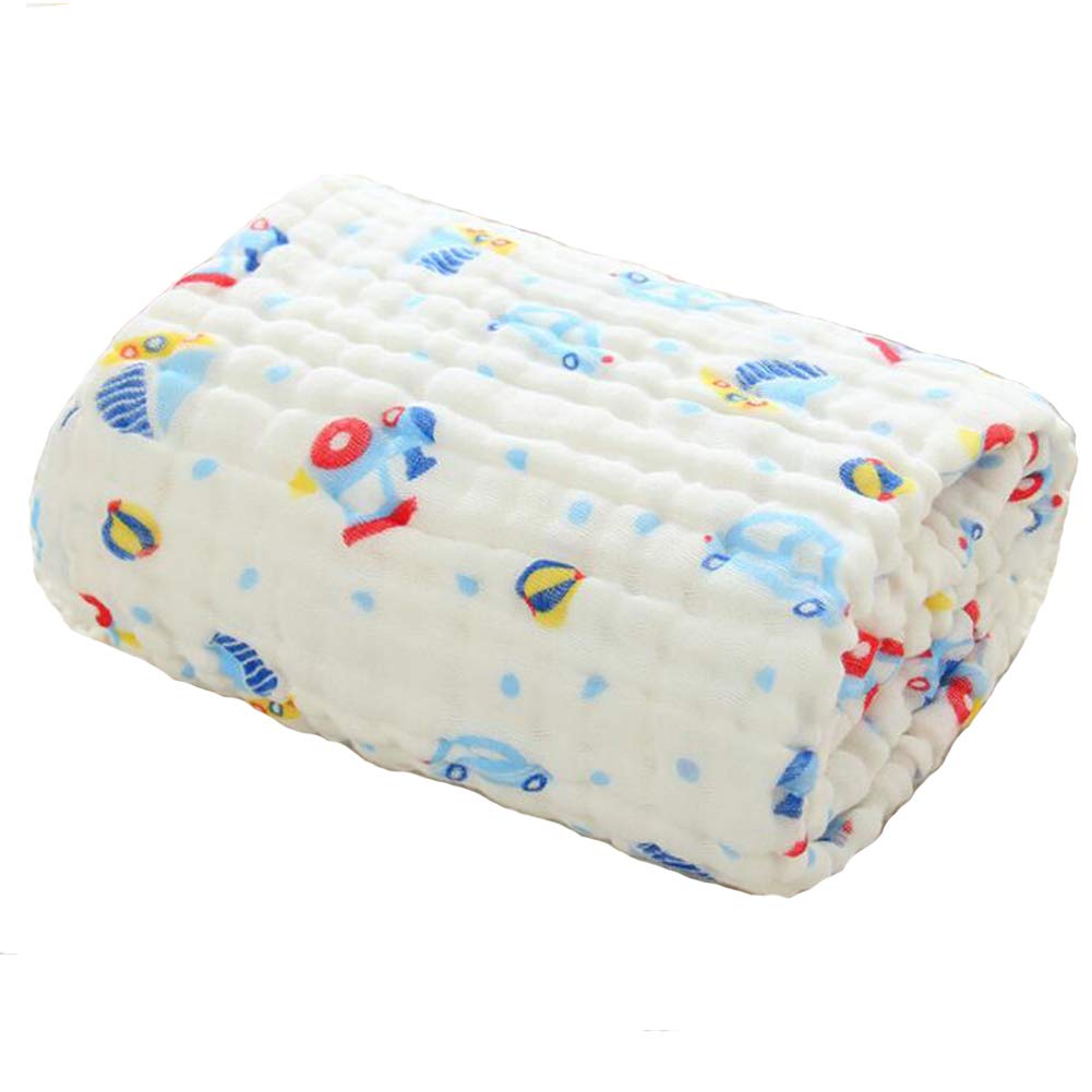 6 Layer Muslin Swaddle Blankets - Large Muslin Blankets for Newborns - 100cm x 100cm - Receiving Blanket Unisex Perfect Baby Shower Gifts Christmas Gifts (Car)