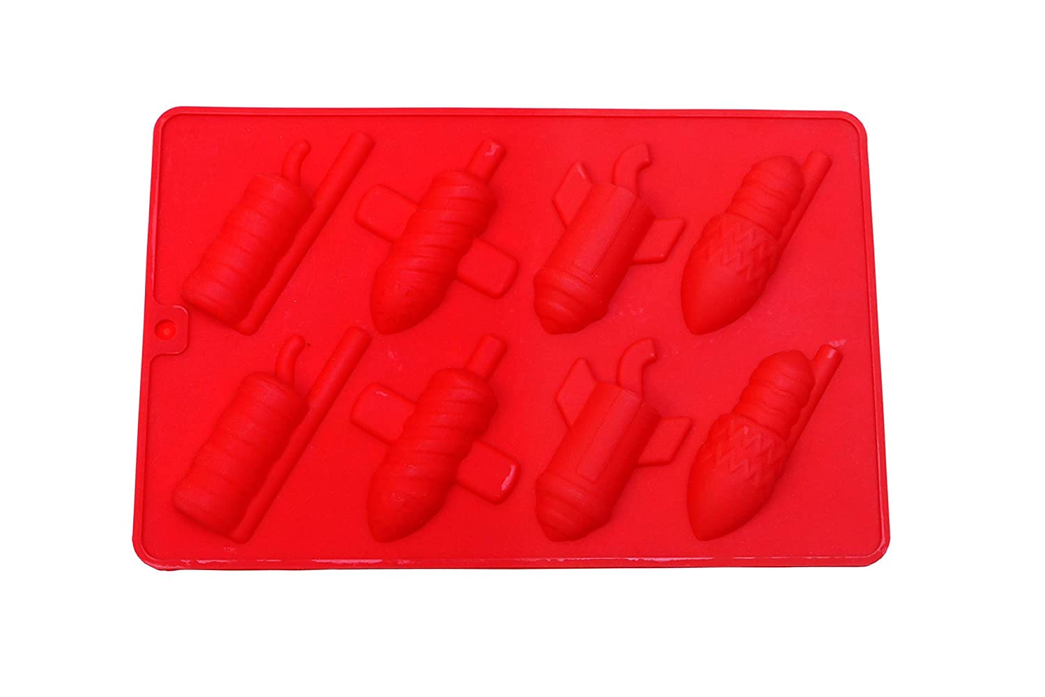 Baking Set 4 differnt Diwali Rockets Shape Silicon Mold/Mould for Ice Cake Chocolate Butter Decoration Jelly Tray Bakeware for Kids 8 Cavities(Random Color)