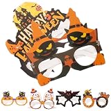 Toyvian 6 Pezzi Occhiali Leggeri Design Zucca e Pipistrello in Carta di Halloween e Divertenti, per Feste e Costumi di Halloween per Adulti