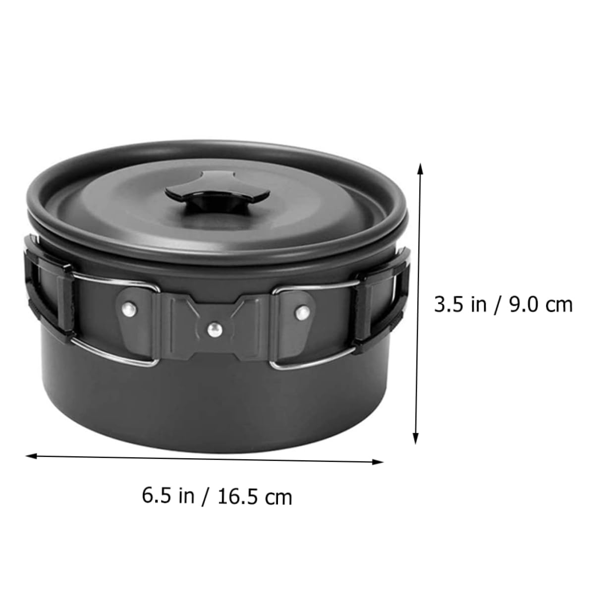 YARNOW Juego de Utensilios de Cocina Set de Ollas y Tetera para Acampar Portátil Aleación de Aluminio Ligera Color Negro para 2-3 Personas Adecuado para Camping y Actividades al Aire
