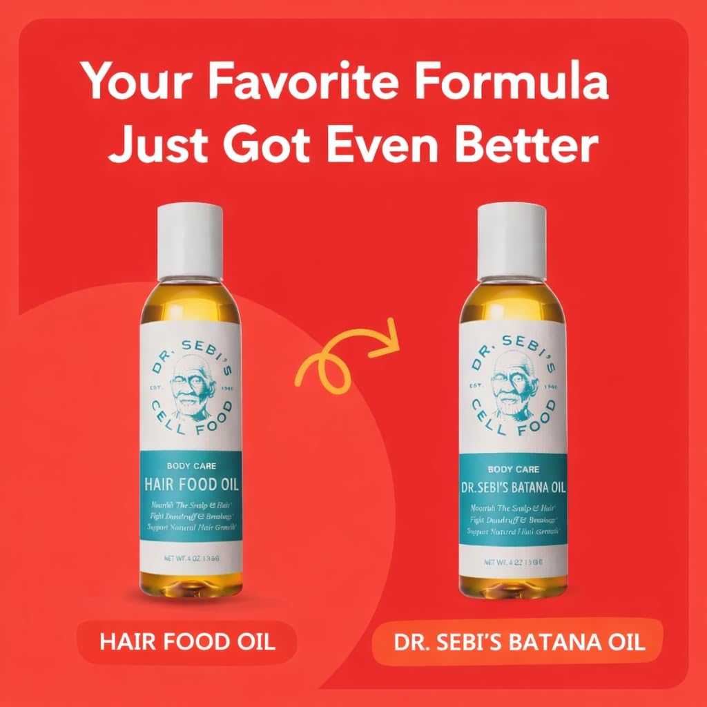 Dr. Sebi’s Batana Oil for Hair Growth – 100% Natural Hair Oil with Coconut and Olive – Supports Scalp Health and Stronger Hair – Plant-Based Formula – 1 Month Supply (4 fl oz)