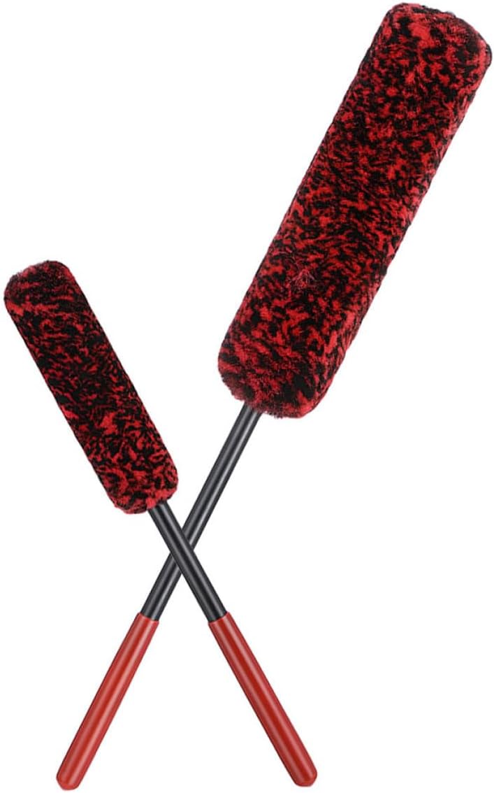 2pcs Wheel Tire Brush Kit for Car Rims and Tires, Wool