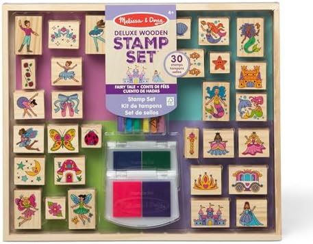 Melissa & Doug Deluxe Wooden Stamp and Coloring Set – Fairy Tale ...