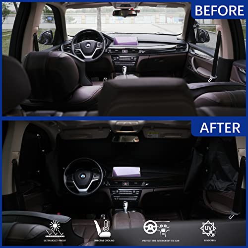 Yewiry Windshield Sun Shade Car Front And Side Window Shades,Block Heat And Uv Visor Cover Accessories,Automotive Sunshades Prevent Prying And Protect Privacy #TOP1