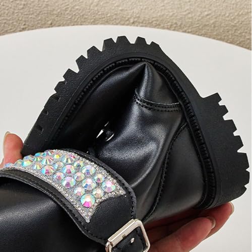 Kid's Girls Fashion Waterproof Side Zipper Mid Calf Combat Riding Boots Girl's Dress Princess Shoes Knee High Winter Boots4