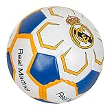 Tamaño mini de 10cm. Real Madrid CF - Balón de fútbol mini de 10 cm oficial de Real Madrid CF (Mini) (Blanco/azul/oro)