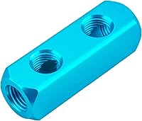 Vista 1 de Colector de aire, Colector de compresor de aire de 2 vías y 5 puertos, Divisor de bloque de colector en línea de manguera de aire de aluminio