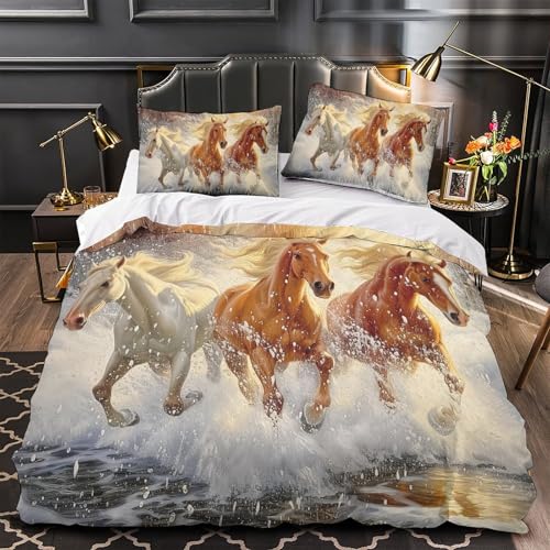 Parure de lit microfibre douce 220x240 avec fermeture éclair facile