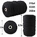 Mygogo Macrame Cord 3mm x 219Yards (About 200m,656feet) Black Colored Cotton Macrame Rope 4 Strand Twisted Soft Cotton Cord for Handmade Wall Hanging Plant Hanger Craft Making DIY Knotting
