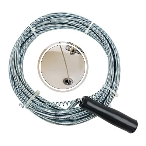 Plumbers Snake Drain Unblocker Wire Flexible Spring Wire Toilet Cleaner with Brush Plug Remover Plunger Cleaning Tool for Kitchen Tub Sink Shower Pipes Washbasins Drains Home Cleaning Equipment 2m Cover