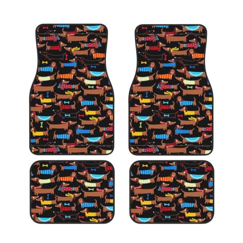 Alfombrillas de coche para perros salchicha juego de 4 piezas en neopreno