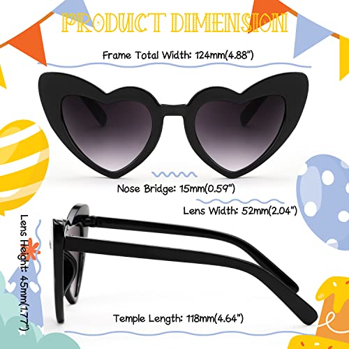 FEISEDY 2 Pack Vintage Kids Heart Sunglasses Girls Toddler De Sol Gafas Beach Party Holiday Sun Glasses Age 3-10 B29033