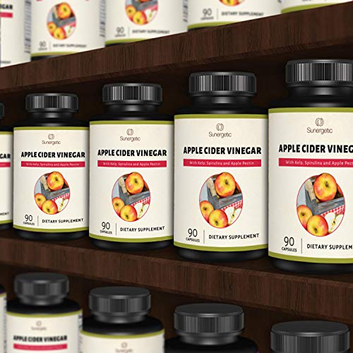 Premium Apple Cider Vinegar Capsules – Includes Apple Pectin, Spirulina & Kelp – ACV to Help Support Overall Wellness – Powerful Apple Cider Vinegar Pills – 90 Apple Cider Vinegar Capsules - Thumbnail 6