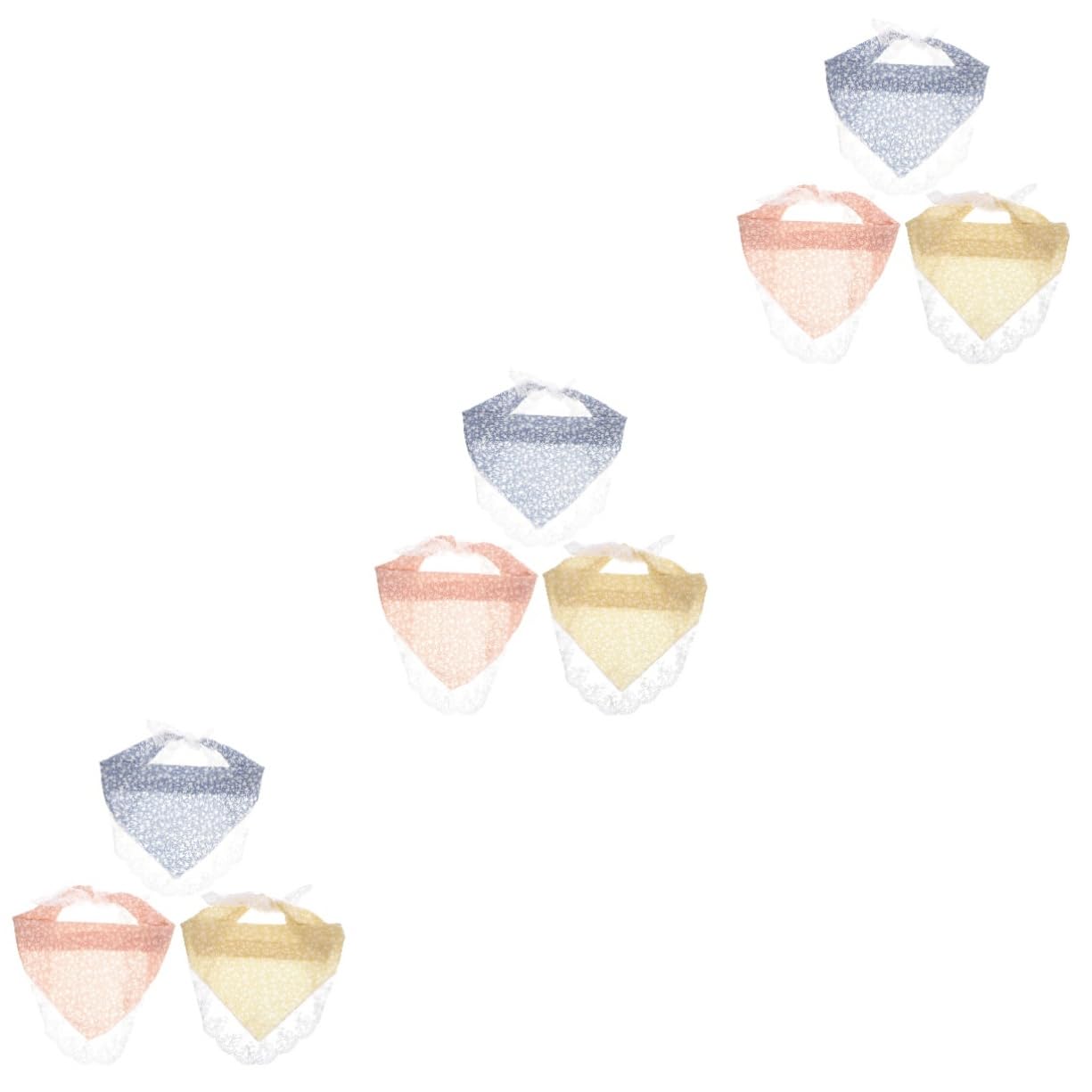 9pezzi Triangolo Fasce Donne Con Pizzo e Floreale Di Bandane Colorate Per Ogni Occasione e Stile Di Abbigliamento