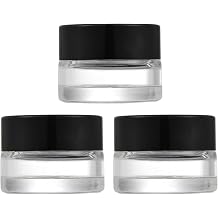 3PCS 5ML Black Cap Clear Glass Empty Refillable Makeup Cosmetic Face Cream Lotion Eye Cream Sample Jar Pot Bottle Container