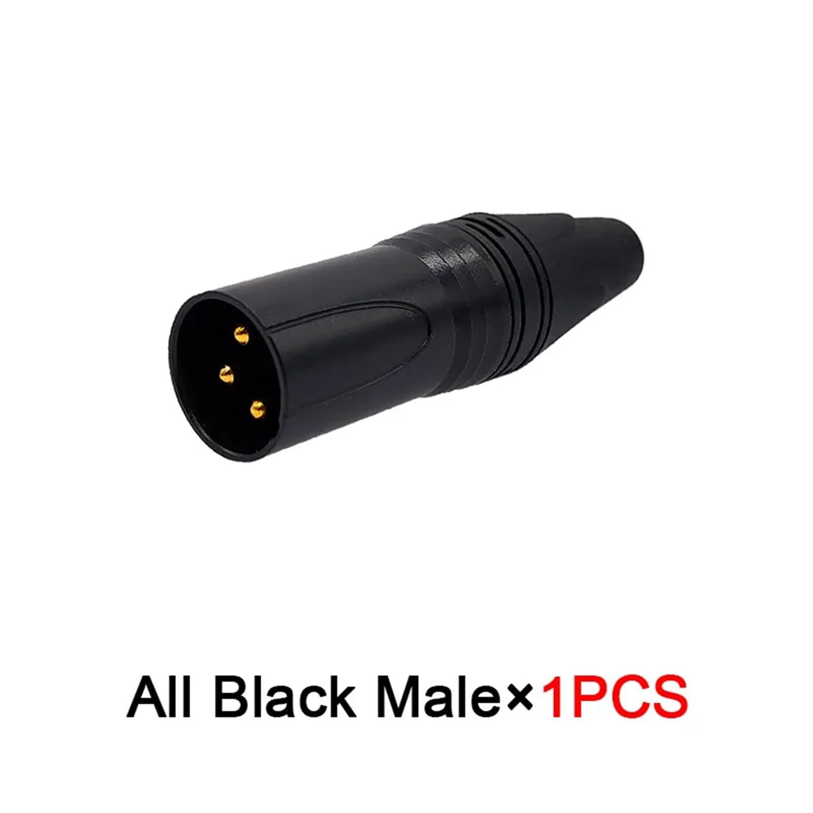 Złącze XLR Audio 3pin głośnik męski i żeński kolor DIY mikrofon 1 szt. (wszystkie czarne męskie)
