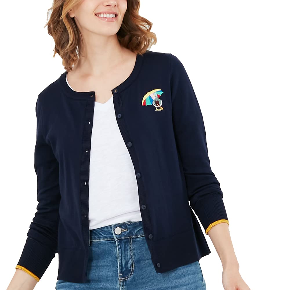 Womens Louisa Luxe Core Embroidererd Cardigan - French Navy