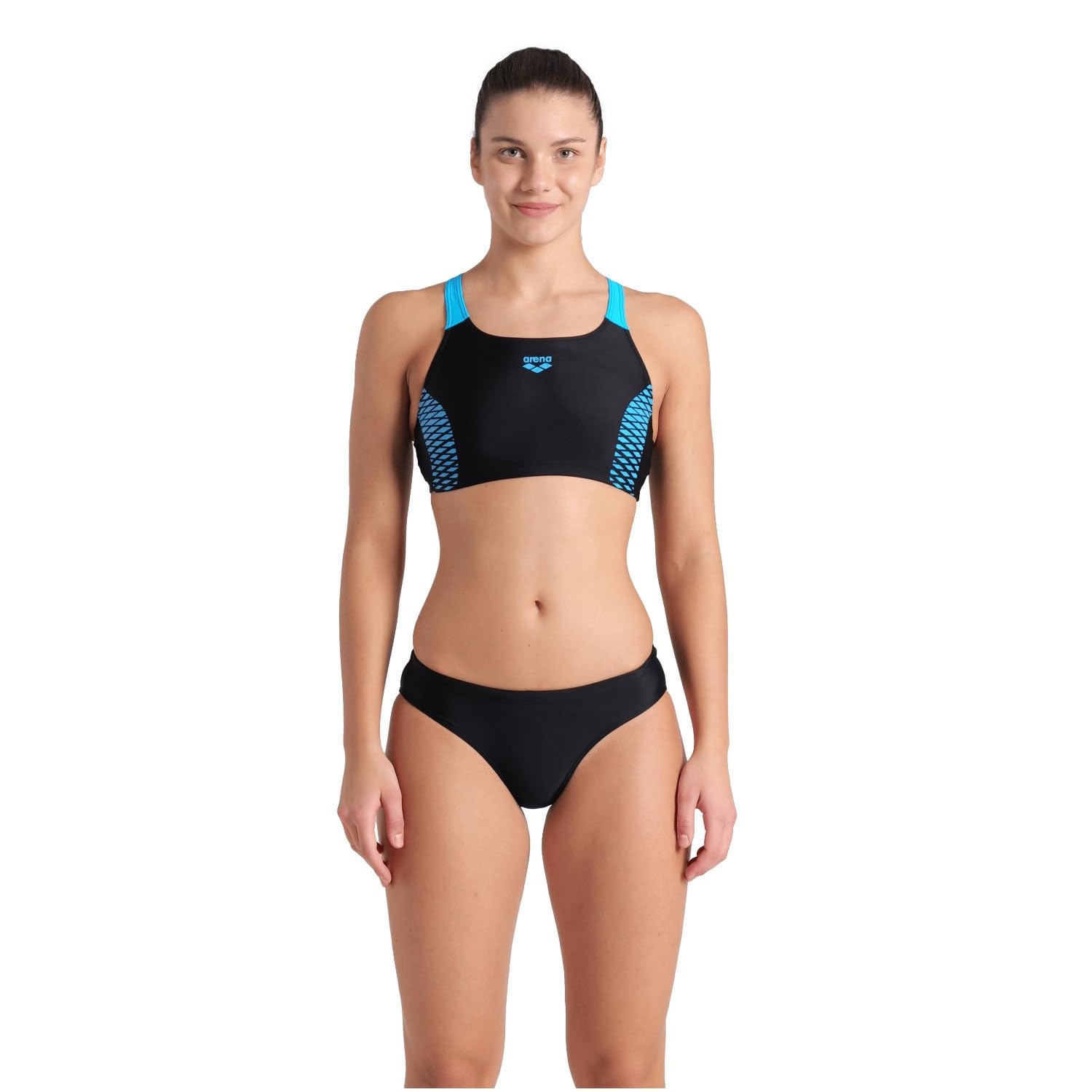 ARENA Women's Openings Bikini Energy Back Black-Turquoise