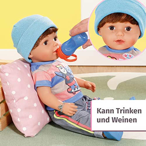 BABY born, Puppe, Brother 43 cm, Puppe mit Haaren und 6 lebensechten Funktionen ohne Batterie, 830369, Zapf Creation – Bild 5