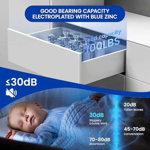 LONTAN Undermount Soft Close Drawer Slides 21 Inch Hidden Bottom Mount Full Extension Cabinet Rails with Rear mounting Bracket and Locking Devices 1 Pair Concealed Drawer Runners 100lb Load Capacity - Image 4