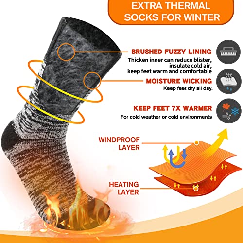 Image of 3 Pairs Warm Thermal Socks for Women & Men Winter Ski Thick Boot Insulated Socks for Cold Weather