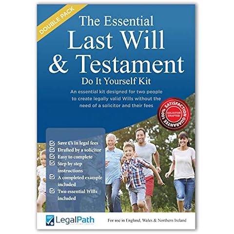 Double Pack Essential Last Will and Testament (DIY Will Kit UK) 2022-23 Edition by LegalPath™ - Really Simple to Complete & Includes Comprehensive Guide Cover