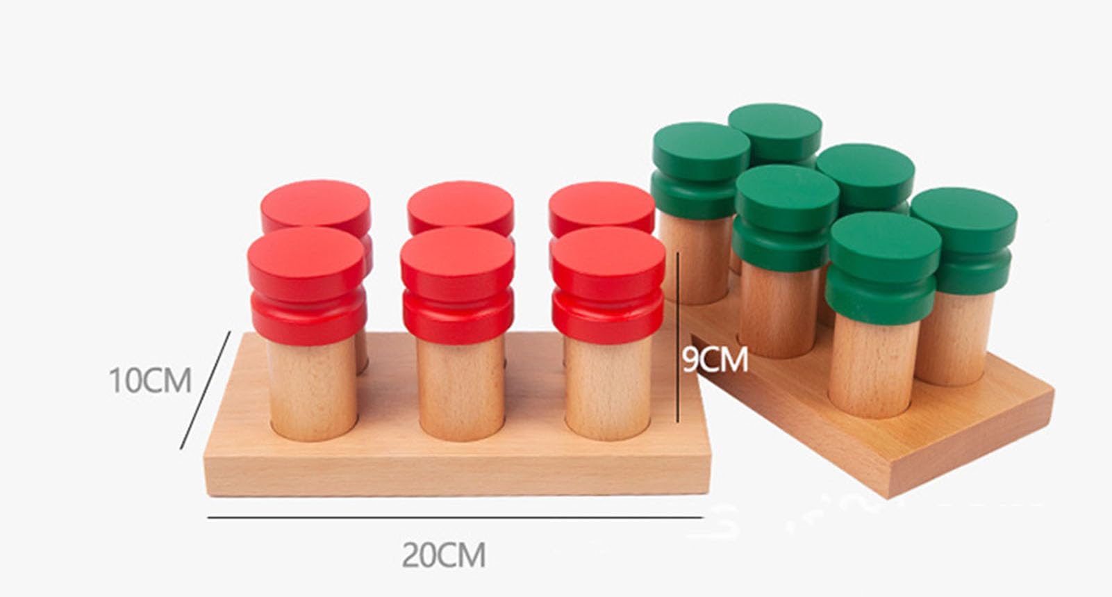 Cilindros de Olor Montessori, Juguetes Sensoriales de Madera para Entrenamiento, Juego de Emparejamiento de Percepción Olfativa,Upgraded Model