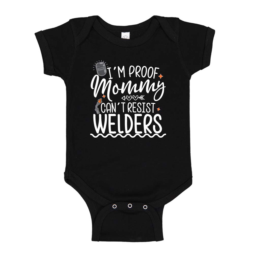I'm Proof Mommy Can't Resist Welders Baby Bodysuit One Piece or Toddler Shirt Funny Welder Dad Gift