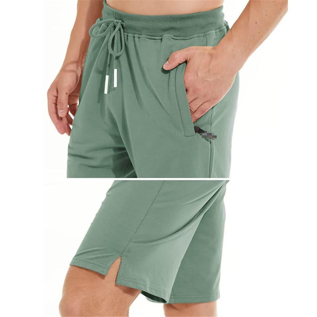 Męskie spodenki ze sznurkiem bawełniane slim fit elastyczne spodenki sportowe męskie codzienne spodnie dresowe do biegania odzież męska, Czerwony, 36W