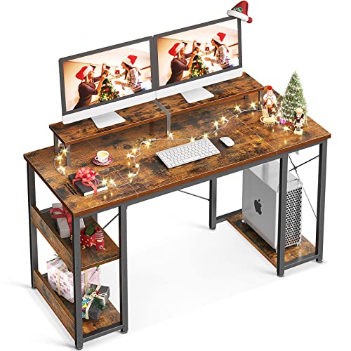 Odk Escritorio Con Estante Reversible, Escritorio De Ordenador Con Soporte De Monitor Y Estantes, Mesa De Pc Con Estantería Mesa De Oficina Para Odk Escritorio Con Estante Reversible, Escritorio De Ordenador Con Soporte De Monitor Y Estantes, Mesa De Pc Con Estantería Mesa De Oficina Para