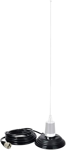 Miniatura 5 de HYS Soporte de antena magnética NMO con cable RG58 de 16.4 pies y conector PL-259 para radio de jamón CB VHF UHF HF, base magnética fuerte de 4.3