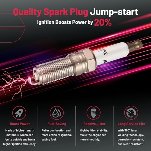 Image of BDFHYK Ignition Coil Pack UF569 and Iridium Spark Plugs 41-109 Compatible with Buick Enclave LaCrosse Cadillac ATS CTS XTS SRX STS Chevy Impala Equinox Traverse Malibu GMC Terrain Acadia Set of 6