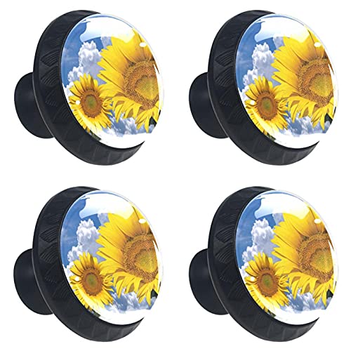 Design multicolore pour ce lot de 4 boutons de tiroir fleuris - 2