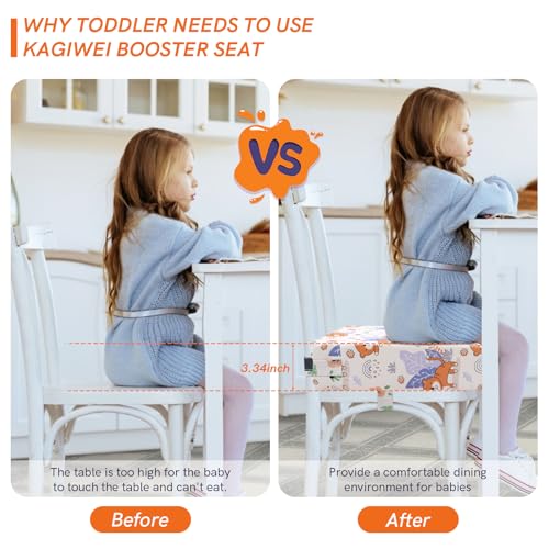 Image of Booster Seat for Kitchen Chair - Strong Support Toddler Booster Seat for Dining Table, Portable Booster Chair with Adjustable Elasticity Straps for Toddlers Eating Travel Home