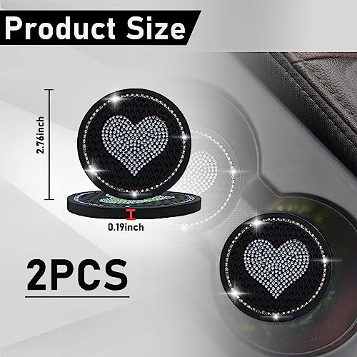 Portavasos de Auto Kewucn 2 Piezas Corazón Brillante miniatura 2