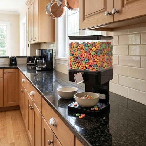 Image of ZevrO Dry Food & Cereal Dispenser, 2.2 Cups, Black, Compact