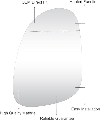 Miniatura 5 de Espejo retrovisor izquierdo del lado del pasajero+derecho de repuesto para GTI EOS R32 Jetta Passat 2005 2006 2007 2008 2009 2010 repuesto