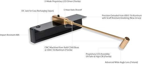 Miniatura 8 de Iluminación Situ luz LED inalámbrica y recargable para arte e imagen, serie Micro fabricada en Estados Unidos (bronce antiguo - 2700 K, 2 luces