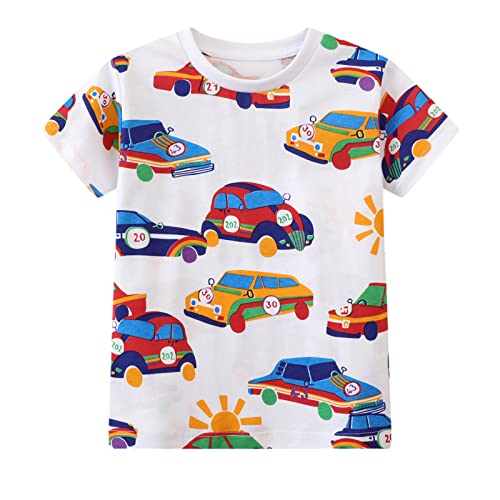 Image of Toddler Boys' Short Sleeve Tees Cotton Casual Graphic Crewneck Summer Top Clothes T-Shirts