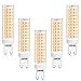 LEDGLE Bombillas LED G9 12W Blanco Cálido, 100W Bombilla Halógena Equivalente, 3000K, 1100LM, 124 LEDs Bombilla G9 LED, Ángulo de Luz de 360°, AC100-240V, No Regulable, Sin Parpadeo, Pack de 5