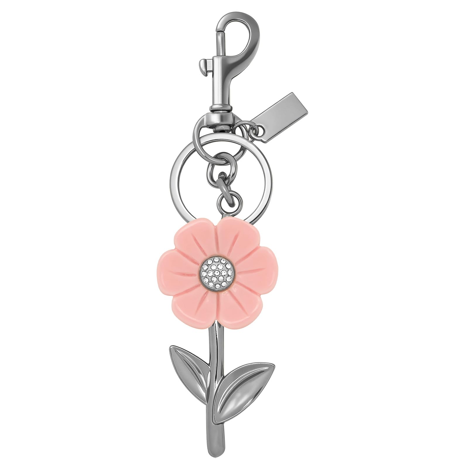 Snylcce Cross Keychain Alloy Key Ring Bag Charm Purse Charm with Heart Pendant for Women Car Keys Handbags Backpacks Silver Rhinestone Cross