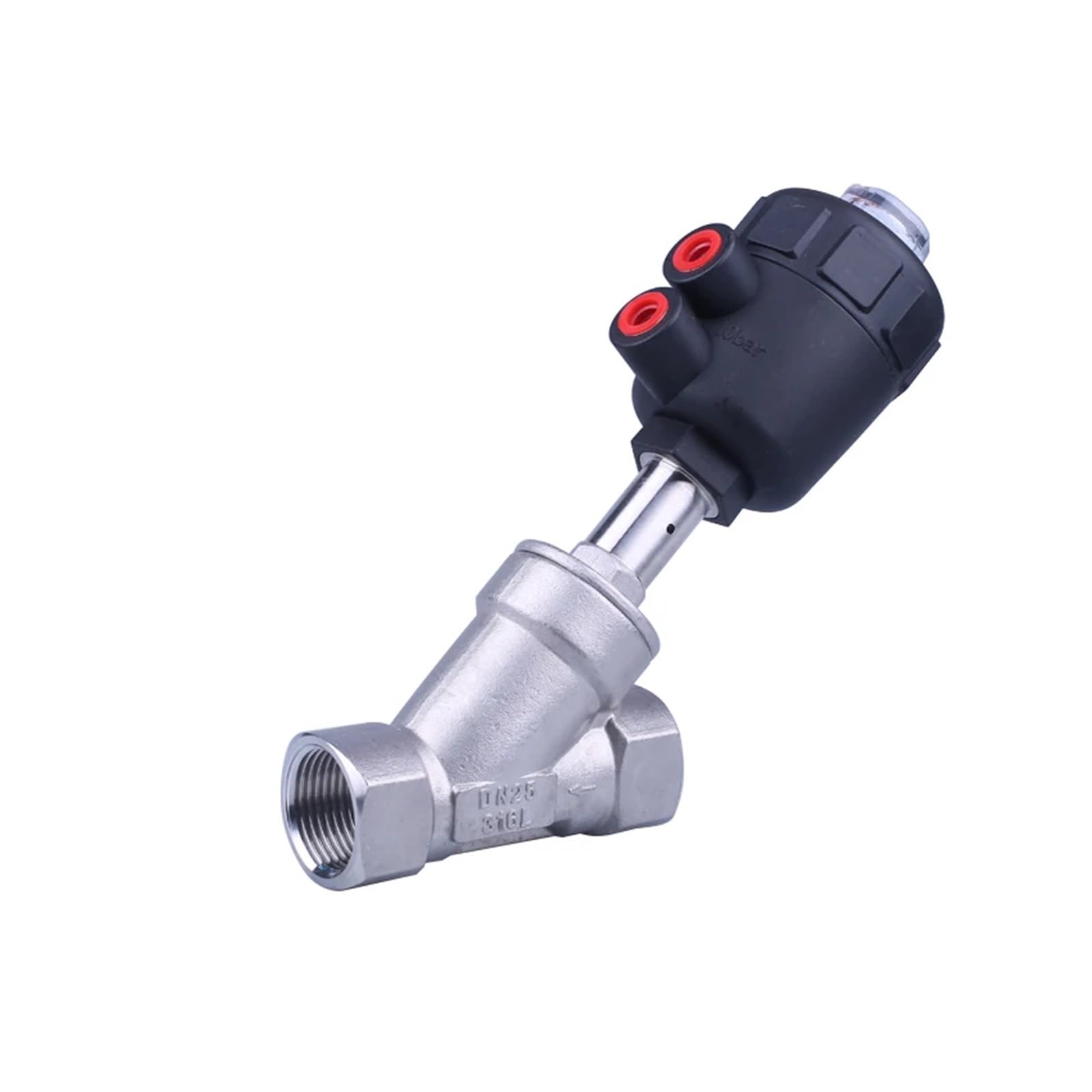 HDPHCRIUN DN Series High Temperature and Corrosion Resistant Steam Pneumatic Valve Y Type Internal Thread Angle Seat(DN50 Plastic head)