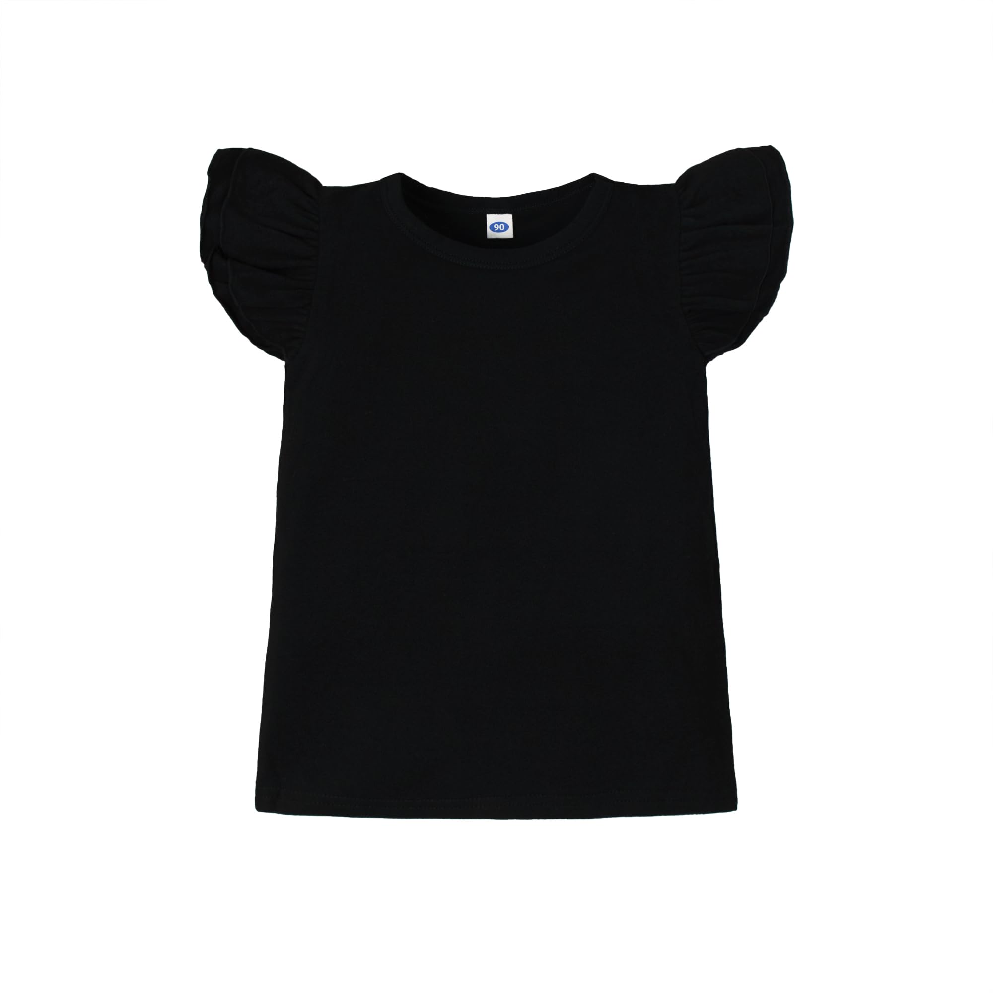 LYSMuch Toddler Girls Short Sleeve Ruffle Basic Blouse