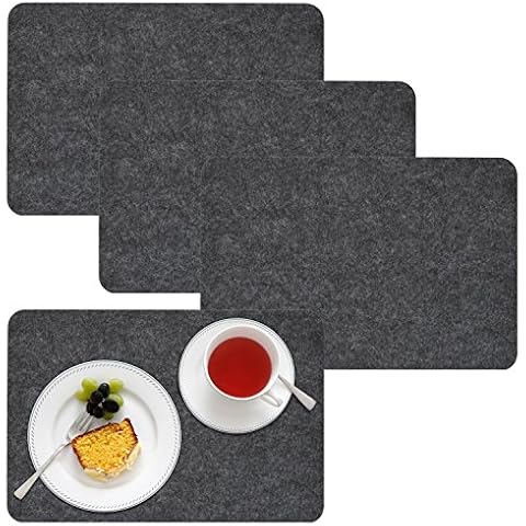 DuneDesign Grey Felt Table Placemats Set Cover