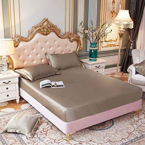 Draps de lit en satin élastique qui ne glissent pas avec taies d'oreiller