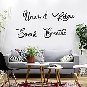 4 Pieces Bathroom Wall Decors Metal Relax Soak Unwind Breathe Wall Art Metal Bathroom Sign Hanging Black Bathroom Decor for Living Room Laundry Bathroom Spa Washroom Decorations, Black 4 Pieces Bathroom Wall Decors Metal Relax Soak Unwind Breathe Wall Art Metal Bathroom Sign Hanging Black Bathroom Decor for Living Room Laundry Bathroom Spa Washroom Decorations Black