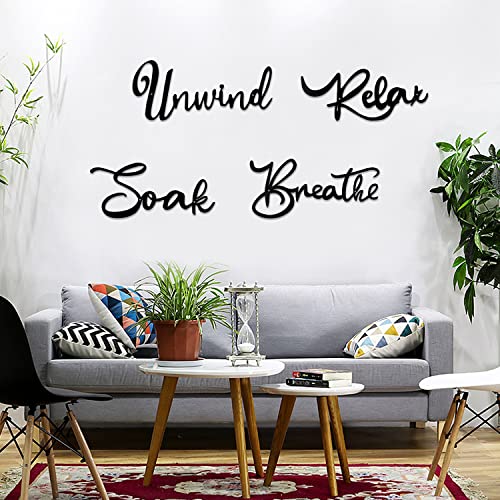 4-Pieces-Bathroom-Wall-Decors-Metal-Relax-Soak-Unwind-Breathe-Wall-Art-Metal-Bathroom-Sign-Hanging-Black-Bathroom-Decor-for-Living-Room-Laundry-Bathroom-Spa-Washroom-Decorations-Black 4 Pieces Bathroom Wall Decors Metal Relax Soak Unwind Breathe Wall Art Metal Bathroom Sign Hanging Black Bathroom Decor for Living Room Laundry Bathroom Spa Washroom Decorations Black