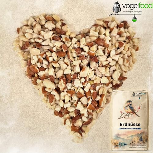Erdnüsse teilblanchiert gehackt 10 kg geviertelt Vogelfutter Igelfutter