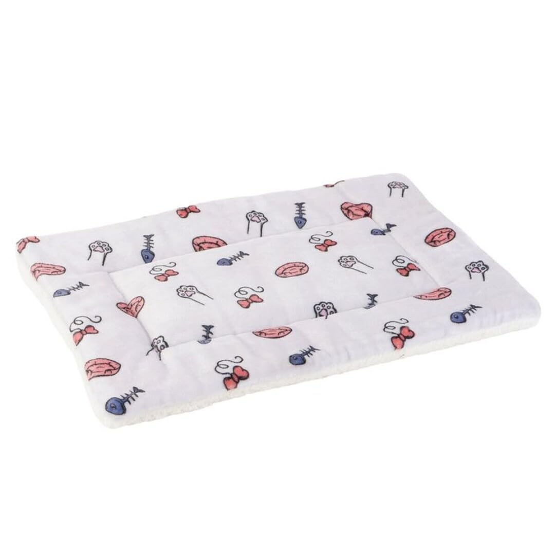 Cama para Mascotas Grande 40x60cm de Poliéster Suave para Perros y Gatos Pequeños Colchoneta Rectangular Lavable Antideslizante Nido Cálido para Cachorros